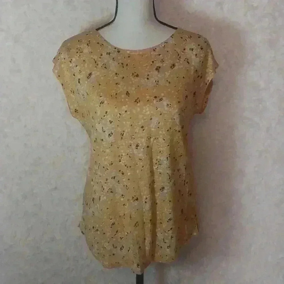 Rachel Zoe 100% Linen Yellow Print Sleeveless Top Size S - Picture 2 of 5